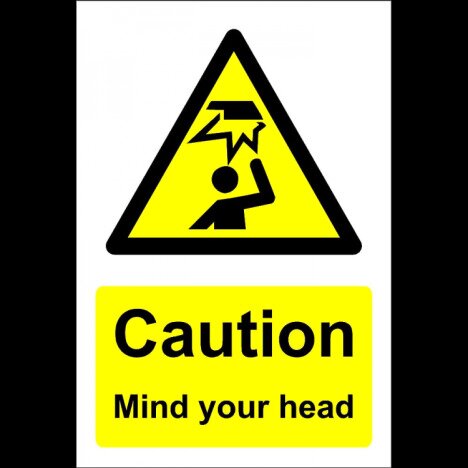 Sign caution mind your head