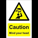 Sign caution mind your head